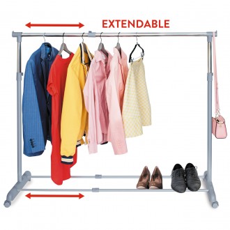 Стойка для одежды Tatkraft Party телескопическая на колёсиках металлическая L95х. Киев. фото 1