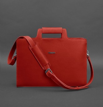 Сумка-портфель для ноутбука компьютера кожаная красная. Одесса. фото 1