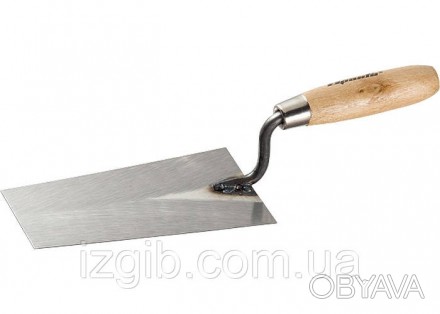 Кельма каменщика стальная, 200 мм, деревянная ручка Sparta 862765, Полотно кельм. . фото 1