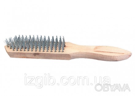 Щетка 3-рядная металлическая с деревянной ручкой Sparta 748205, Щетка металличес. . фото 1