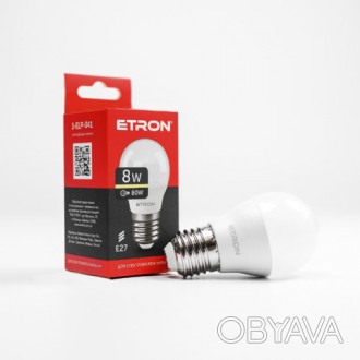
Лампа светодиодная ETRON Light Power 1-ELP-041 G45 8W 3000K 220V E27 Продажа оп. . фото 1