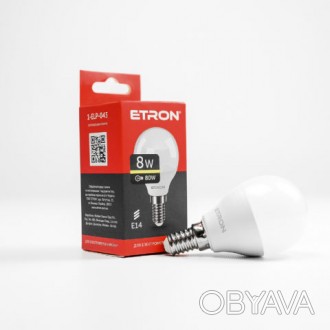 
Лампа светодиодная ETRON Light Power 1-ELP-043 G45 8W 3000K 220V E14 Продажа оп. . фото 1