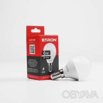 
Лампа светодиодная ETRON Light Power 1-ELP-048 G45 6W 4200K 220V E14 Продажа оп. . фото 1