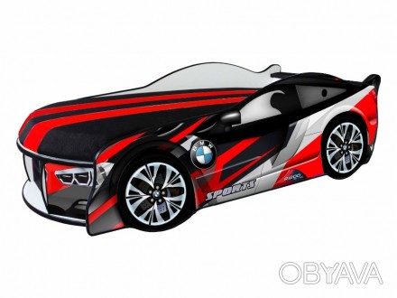 Кровать машина седан с матрасом SPACE SUPER CAR с подсветкой + Подарок