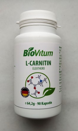 Л-Карнитин BioVitum 

L-Carnitin L-Tartrat  1500 mg. + Элеутерококк 300 мг.

. . фото 2