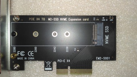Переходник из PCI-E в M.2 (NVMe) ключ М. Подходит для любой длины SSD диска. Обр. . фото 4