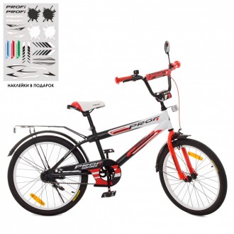 Детский велосипед колеса 20 дюймов SY2055 Inspirer черно-бело-красный
Велосипед . . фото 2