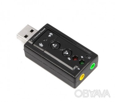 Внешняя звуковая карта с интерфейсом USB 2.0
Не требует драйверов для установки. . фото 1