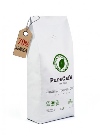 Кофе PureCafe Mocca, 70% Арабики, 30% Робусты, зерно, Италия, 1кг.

Кофе в зер. . фото 2