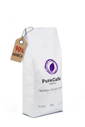 Кофе PureCafe Mexico, 90% Арабики, 10% Робусты, зерно, Италия, 1кг.

Кофе в зе. . фото 2