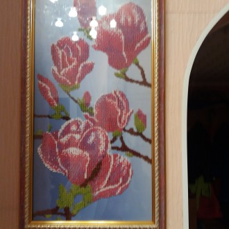 Картины вышитые чешским бисером.сделаны в багетной мастерской.хотелось бы продат. . фото 7