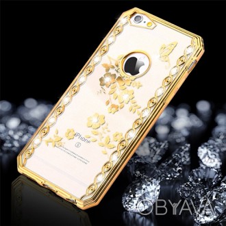 Силиконовый чехол со стразами Spring Gold Золотой для iPhone 5/5s/5se
Код товар. . фото 1