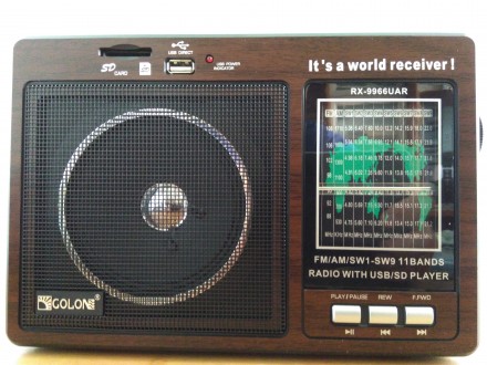 GOLON RX-9966  – волновой переносной радиоприёмник со встроенным аккумулят. . фото 2