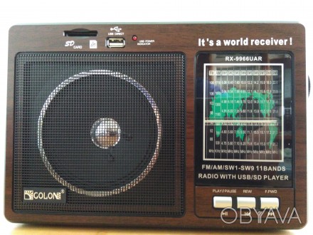 GOLON RX-9966  – волновой переносной радиоприёмник со встроенным аккумулят. . фото 1