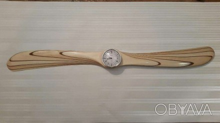 Часы, Термометр, Барометр встроенные в деревянный пропеллер для Вашего интерьера. . фото 1