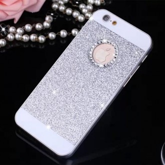 Пластиковый чехол с блестками Bling с вырезом Серебро для iPhone 5/5s/5se. Київ. фото 1 Пластиковый чехол с блестками Bling с вырезом Серебро для iPhone 5/5s/5se. Київ. фото 1