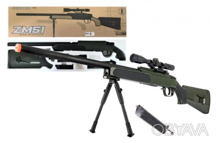 Игрушечная винтовка CYMA ZM51G/ZM51T с пульками, пpицeл
 
Игрушка удобная, качес. . фото 1