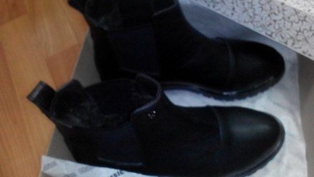 Зимные ботиночки «Челси» из натуральной кожи, внутри набивная шерсть. . фото 2