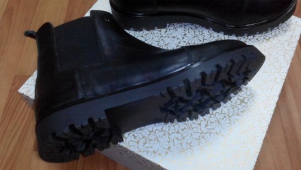 Зимные ботиночки «Челси» из натуральной кожи, внутри набивная шерсть. . фото 4