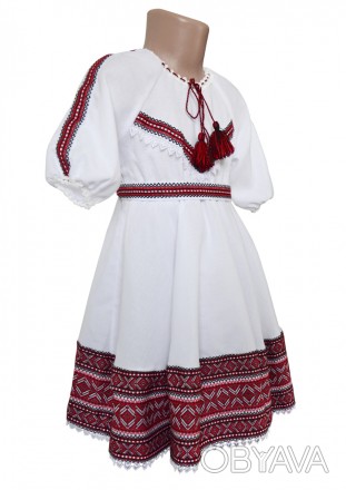 Платье фатин с поясом
размер по росту 92-128
Рукав - 3/4, длинный
ткань - домотк. . фото 1