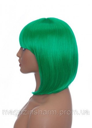 
	Оригинальный парик зеленый каре. Прекрасное качество, сделаен из соременного м. . фото 4