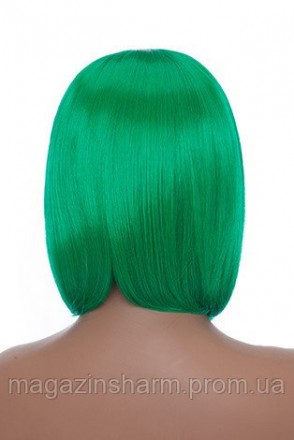 
	Оригинальный парик зеленый каре. Прекрасное качество, сделаен из соременного м. . фото 3