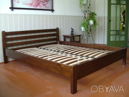Ліжко двохспальне любого розміру.Вільха.Любе тонування.Якісне покриття. Багато в. . фото 1
