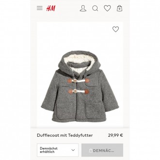 H&M (Швеция). Детское демисезонное пальто-дафлкот для малыша.
Цена на сайте. . фото 13