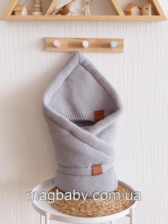 Демисезонный вязаный конверт Familia , серый. Львов. фото 1