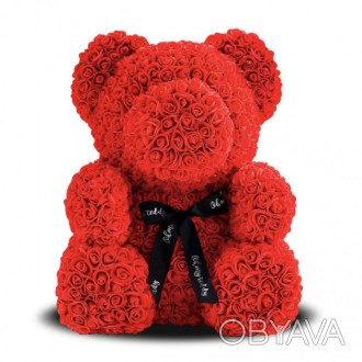 Лучший подарок: мишка из искусственных 3D роз 25 см.