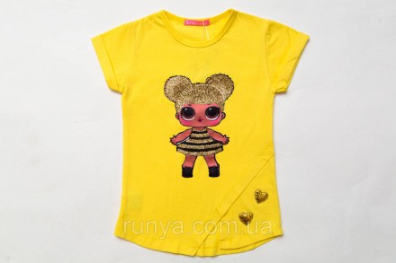Яркая детская футболка для девочки ЛОЛ. Стильные футболки для девочек из высокок. . фото 2