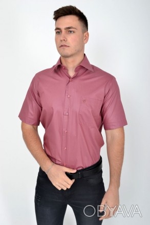 Мужская рубашка с коротким рукавом лилового цвета подойдёт для тех, кто следит з. . фото 1