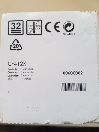 Картридж HP 410X yellow CF412X для принтера Color LaserJet Pro M477fdw, M452dn, . . фото 3
