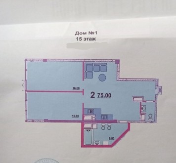 Двокімнатна квартира в ЖК Гагарін Плаза. 
Загальна площа: 75 м2, від будівельник. Приморский. фото 6