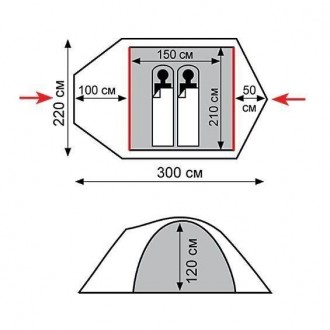 Палатка двухместная Tramp Mountain 2 TRT-022-green 300х220х120 см Палатка Tramp . . фото 10