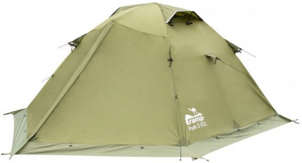 Палатка трехместная Tramp Peak 3 V2 TRT-026-green Двухместная экспедиционная пал. . фото 3