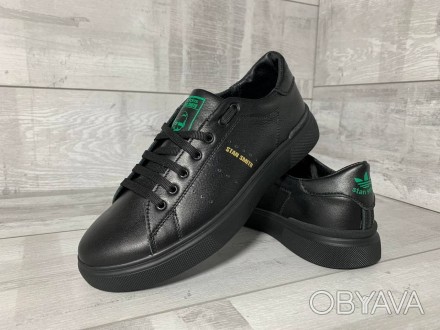 Кроссовки кожаные черного цвета Adidas (stan smith)
Размеры 40,41,42, 43, 44.45. . фото 1