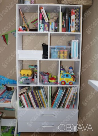 Удобный и практичный стеллаж для книг и игрушек в детскую комнату.

Прочная, у. . фото 1