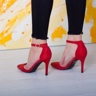 Женские туфли красные Taffy 2627 Туфли женские выполнены из искусственной замши.. . фото 3