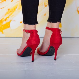 Женские туфли красные Taffy 2627 Туфли женские выполнены из искусственной замши.. . фото 4