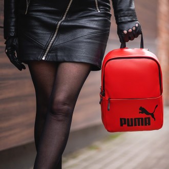 Стильный женский мини рюкзак Puma с эко-кожи, модный мини рюкзачок для девушек, . . фото 2
