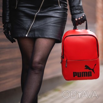 Стильный женский мини рюкзак Puma с эко-кожи, модный мини рюкзачок для девушек, . . фото 1