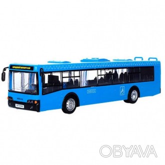Игрушечный автобус инерционный 9690ABCD торговой марки "АВТОПРОМ" на батарейках . . фото 1