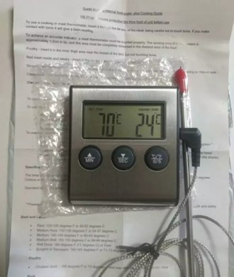 Портативный термометр для мяса с выносным щупом оснащен специальным термозондом . . фото 7
