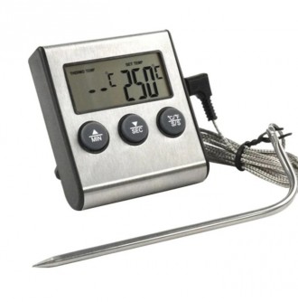 Портативный термометр для мяса с выносным щупом оснащен специальным термозондом . . фото 4