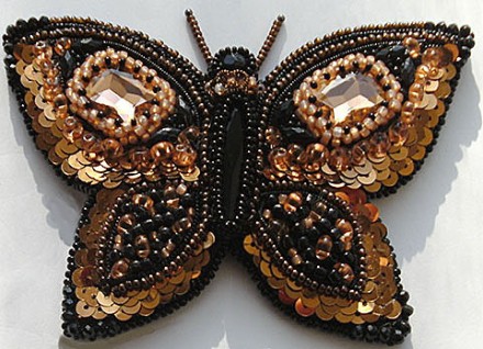 Брошка - метелик "Нічна красуня" авторської ручної роботи в єдиному ек. . фото 3