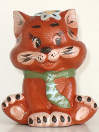 Продам винтажную глиняную керамическую фигурку "Кот". 
Ручная работа . . фото 2