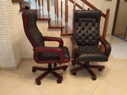 Продаю нове шкіряне крісло для керівника.
Натуральна шкіра, дерево, якісні меха. . фото 11