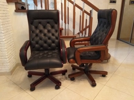 Продаю нове шкіряне крісло для керівника.
Натуральна шкіра, дерево, якісні меха. . фото 10