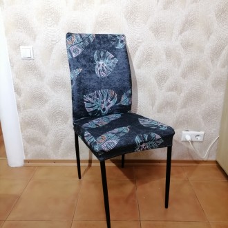 Велюровые чехлы на стулья Черный лист, Турция
 Цена указана за 1 шт. 1 чехол на . . фото 3